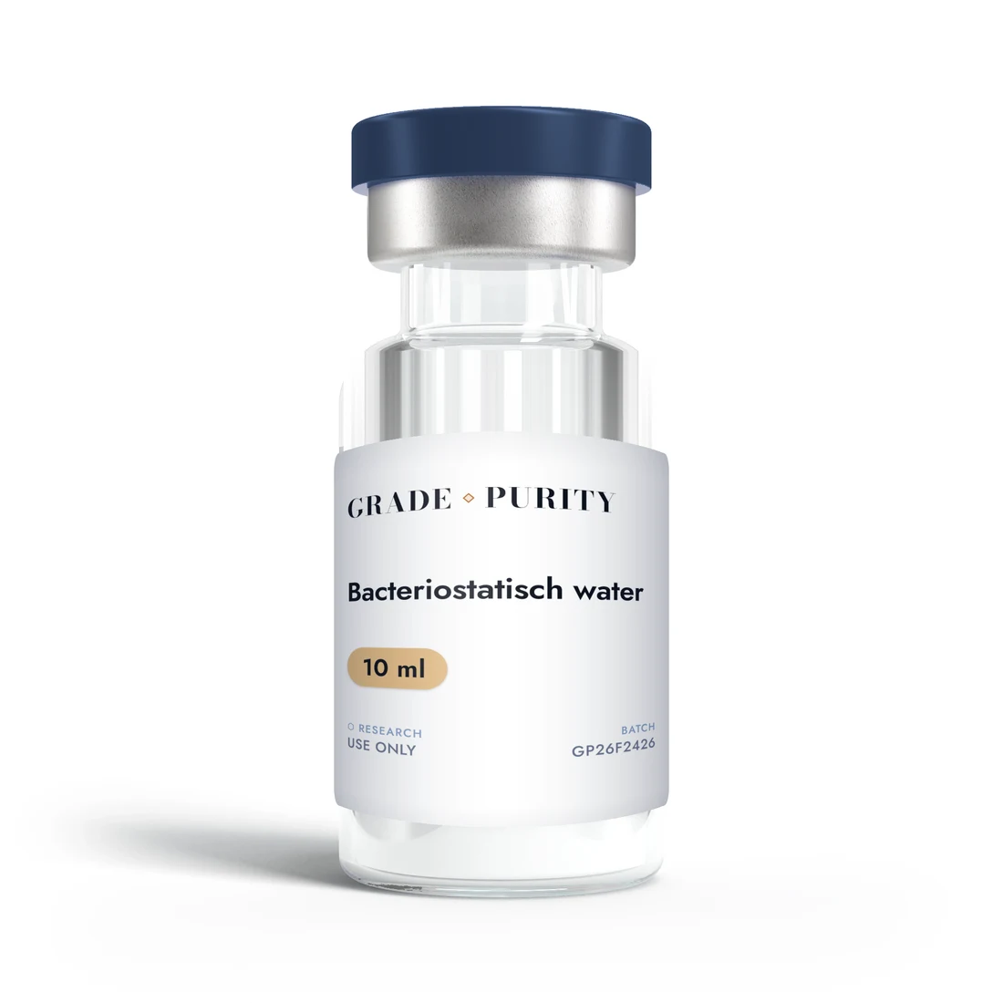 Bacteriostatisch water 10ml, research-grade peptide vial