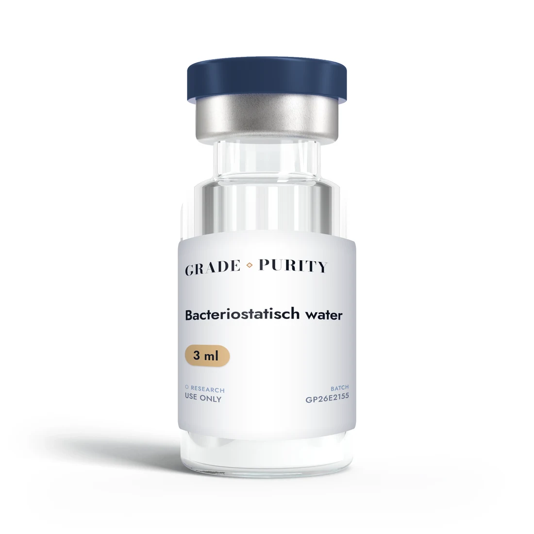 Bacteriostatisch water 3ml, research-grade peptide vial