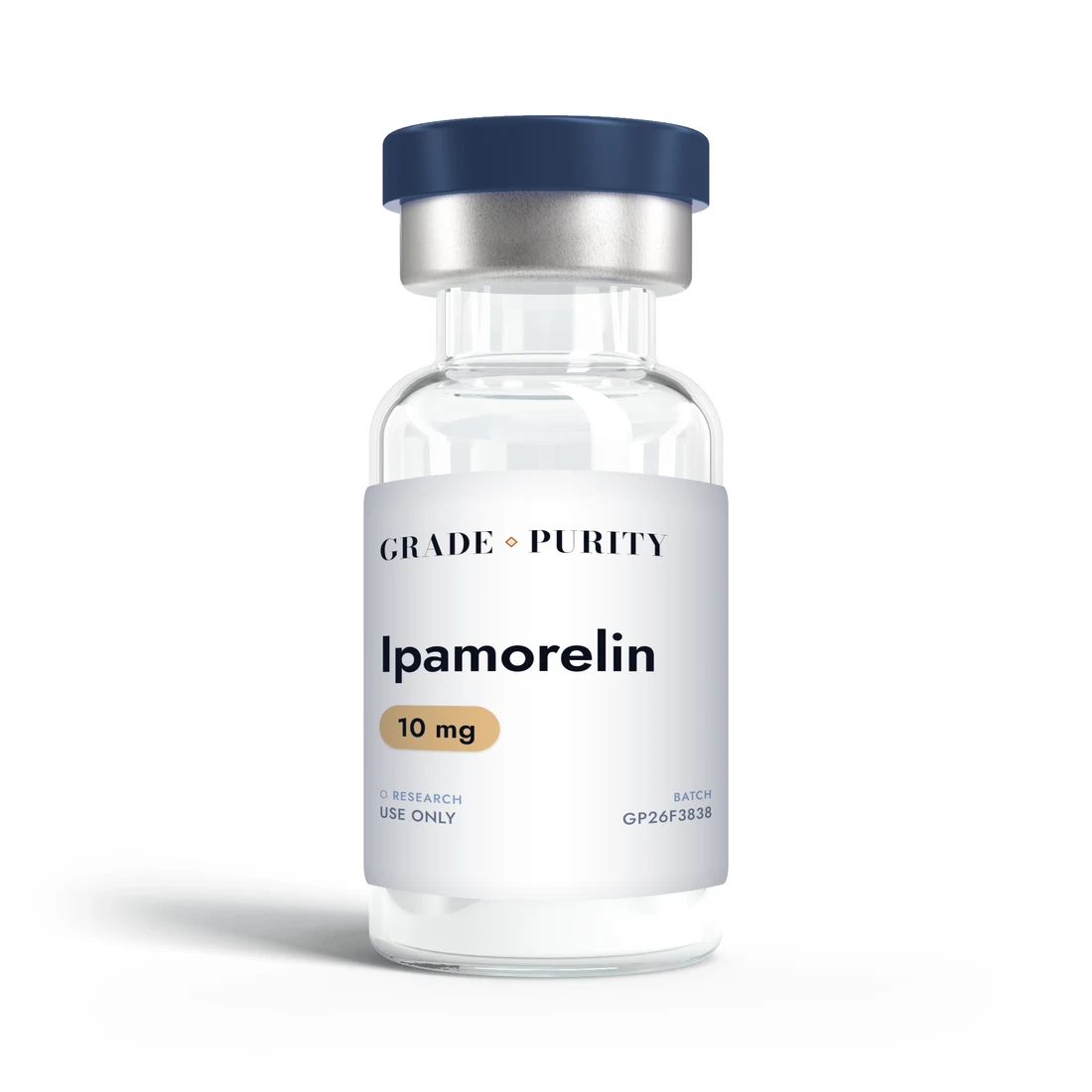 Ipamorelin, research-grade peptide vial
