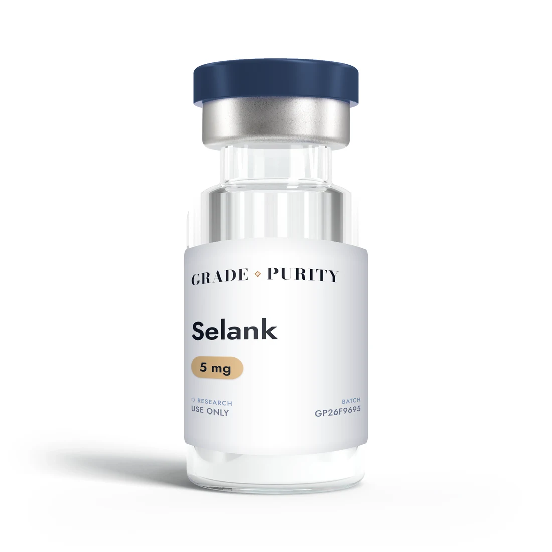 Selank, research-grade peptide vial