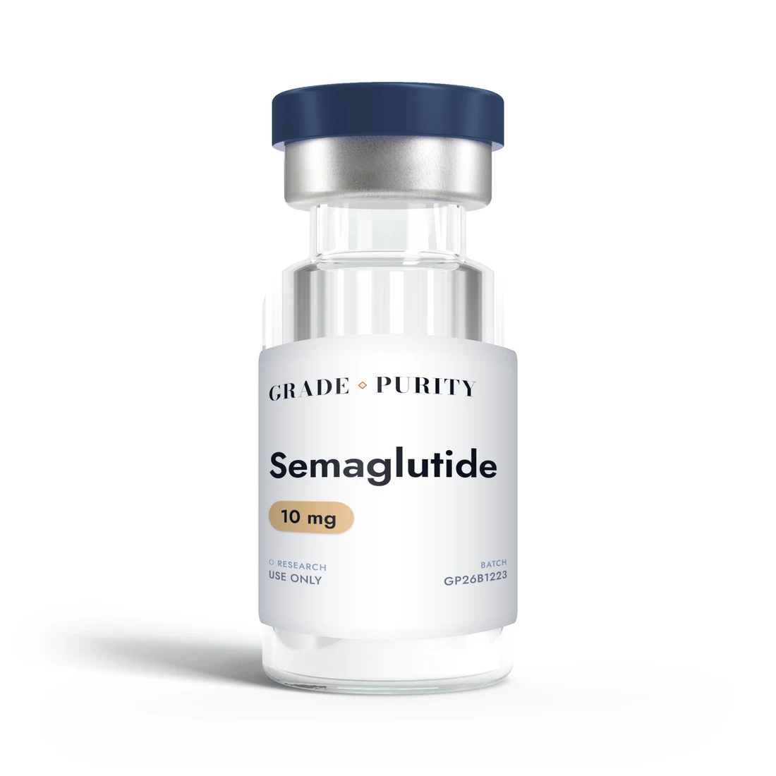 Semaglutide, research-grade peptide vial
