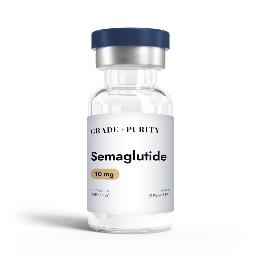 Semaglutide, research-grade peptide vial