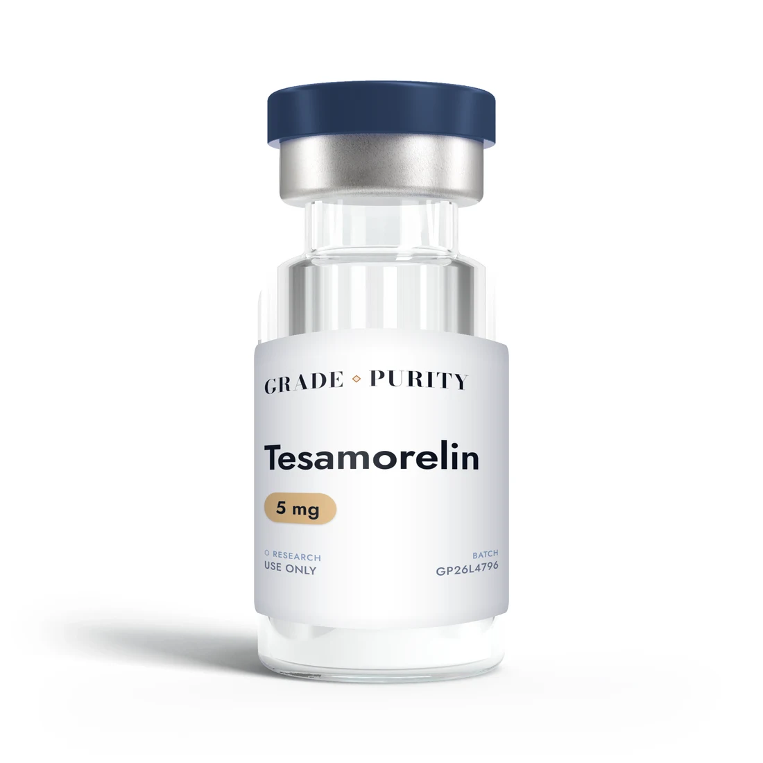 Tesamorelin, research-grade peptide vial